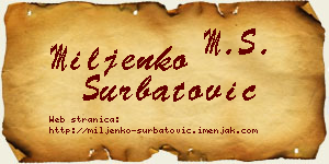 Miljenko Šurbatović vizit kartica